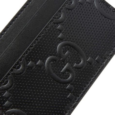 gucci men's gg signature leather card case|gucci long wallet for men.